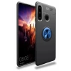 USLUCAN ALIŞVERİŞ Huawei Y6P Kılıf Range Yüzüklü Silikon - Siyah-Mavi