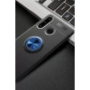USLUCAN ALIŞVERİŞ Huawei Y6P Kılıf Range Yüzüklü Silikon - Siyah-Mavi