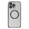 USLUCAN ALIŞVERİŞ iPhone 14 Pro Kılıf Metal Bumper Magneticsafe Kapak - Derin Mor