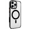 USLUCAN ALIŞVERİŞ iPhone 15 Pro Max Gleam PC Sert Magsafe Kılıf - Şeffaf-Siyah