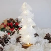 USLUCAN ALIŞVERİŞ Işıklı Simli Dekoratif Beyaz Çam Ağacı - 30cm -