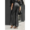 USLUCAN ALIŞVERİŞ Kadın Yüksek Bel İspanyol Paçalı Deri Pantolon