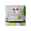USLUCAN ALIŞVERİŞ Kırmızı Longji Iki Parça Canvas Tablo (30x70)