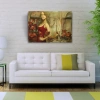 USLUCAN ALIŞVERİŞ Kırmızılı Kadın Yağlıboya Kanvas Tablo 50 x 70
