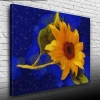 USLUCAN ALIŞVERİŞ Mavi Zeminde Sarı Çiçek Kanvas Tablo 50 x 70