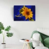 USLUCAN ALIŞVERİŞ Mavi Zeminde Sarı Çiçek Kanvas Tablo 50 x 70