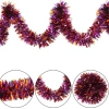 USLUCAN ALIŞVERİŞ Mor Turuncu Renk 4 cm Genişlik Garland Çift Renk Sim Süs 180 cm