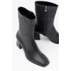 USLUCAN ALIŞVERİŞ MSK-032 Siyah Topuklu Fermuarlı Kadın Bot