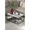 USLUCAN ALIŞVERİŞ Orta Sehpa Delux Raflı Beyaz