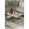 USLUCAN ALIŞVERİŞ Orta Sehpa Delux Raflı Gold Beyaz