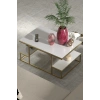 USLUCAN ALIŞVERİŞ Orta Sehpa Delux Raflı Gold Beyaz