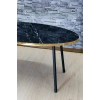 USLUCAN ALIŞVERİŞ Orta Sehpa Elips Siyah Metal Ayak Bendir Altın