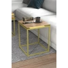 USLUCAN ALIŞVERİŞ Orta Sehpa Ve Zigon Sehpa 5li Lüx Set Altın Ceviz