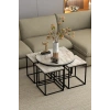 USLUCAN ALIŞVERİŞ Orta Sehpa Ve Zigon Sehpa Oval Lüx 5Li Set Efes