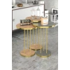USLUCAN ALIŞVERİŞ ORTA SEHPA VE ZİGON SEHPA TERRA SET GOLD ANTRASİT CEVİZ