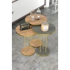 USLUCAN ALIŞVERİŞ ORTA SEHPA VE ZİGON SEHPA TERRA SET GOLD ANTRASİT CEVİZ