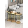 USLUCAN ALIŞVERİŞ ORTA SEHPA VE ZİGON SEHPA TERRA SET GOLD CEVİZ