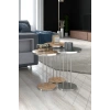 USLUCAN ALIŞVERİŞ ORTA SEHPA VE ZİGON SEHPA TERRA SET GÜMÜŞ ANTRASİT CEVİZ