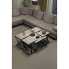 USLUCAN ALIŞVERİŞ Orta Sehpa Ve Zigon Sehpa V Lüx 5Li Set Efes