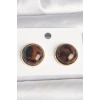 USLUCAN ALIŞVERİŞ Pirinç Gold Renk 3D Daire Leopar Model Kadın Küpe