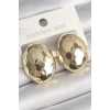 USLUCAN ALIŞVERİŞ Pirinç Gold Renk İşlemeli Bombe Oval Model Kadın Küpe