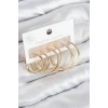 USLUCAN ALIŞVERİŞ Pirinç Halka Model Gold Renk Kadın Set Küpe