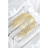 USLUCAN ALIŞVERİŞ Pirinç Tel Sarma Model Gold Renk Kadın Bileklilk