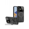 USLUCAN ALIŞVERİŞ Realme C55 Kılıf Joy Lens Standlı Kapak - Siyah