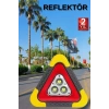 USLUCAN ALIŞVERİŞ Reflektör Güneş Panelli Solarlı Şarjlı Üçgen Işıklı Trafik Reflektör Fener