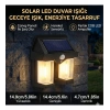 USLUCAN ALIŞVERİŞ Rustik Ampul İkili Solar Duvar Aplik Güneş Enerjili Hareket Sensörlü