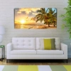 USLUCAN ALIŞVERİŞ Sahilde Palmiyeler ve Günbatımı Kanvas Tablo 60 x 120