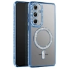 USLUCAN ALIŞVERİŞ Samsung Galaxy A37 5G Joke Simli Magneticsafe Kılıf - Mavi
