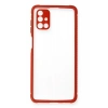 USLUCAN ALIŞVERİŞ Samsung Galaxy M51 Kılıf Miami Şeffaf Silikon - Kırmızı