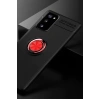 USLUCAN ALIŞVERİŞ Samsung Galaxy Note 20 Kılıf Range Yüzüklü Silikon - Siyah-Kırmızı