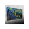 USLUCAN ALIŞVERİŞ Sarı Lacivert Gece Canvas Tablo (60x120)