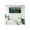 USLUCAN ALIŞVERİŞ Sarı Lacivert Gece Canvas Tablo (60x120)