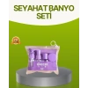 USLUCAN ALIŞVERİŞ Seyahat Banyo Seti 5 Parça Şeffaf Taşıma Çantalı 30 ml