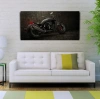 USLUCAN ALIŞVERİŞ Siyah Motorsiklet Canvas Tablo 60x120