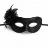 USLUCAN ALIŞVERİŞ Siyah Simli Tüylü Balo Maskesi