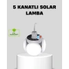 USLUCAN ALIŞVERİŞ Solar Güneş Enerjili ve USB Şarjlı 5 Kanatlı LED Kamp Lambası