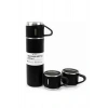 USLUCAN ALIŞVERİŞ Termos Paslanmaz Çelik Termos Siyah Renk 3 Bardaklı Termos Seti