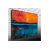 USLUCAN ALIŞVERİŞ Turuncu Mavi Dekoratif Canvas Tablo (50x70)