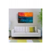 USLUCAN ALIŞVERİŞ Turuncu Mavi Dekoratif Canvas Tablo (50x70)