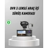 USLUCAN ALIŞVERİŞ Üç Kameralı Araç DVR Full HD Gece Görüşlü ve 2 inç IPS Ekranlı