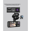USLUCAN ALIŞVERİŞ Üç Kameralı Araç DVR Full HD Gece Görüşlü ve 2 inç IPS Ekranlı