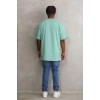 USLUCAN ALIŞVERİŞ Unisex Baskılı Oversize T-Shirt - Mint Yeşili