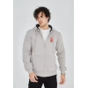 USLUCAN ALIŞVERİŞ Unisex Baskılı Tam Fermuarlı Kapşonlu SweatShirt - Boyalı Gri