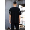 USLUCAN ALIŞVERİŞ Unisex Bisiklet Yaka Baskılı Oversize T-Shirt - Siyah