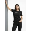 USLUCAN ALIŞVERİŞ Wafıl Kumaş Tişört Regular Kalıp Bisiklet Yaka Baskılı Günlük Basic T-Shirt - Siyah