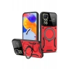 USLUCAN ALIŞVERİŞ Xiaomi Redmi Note 12 Pro 4G Kılıf Joy Lens Standlı Kapak - Kırmızı